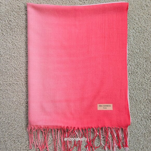 NWOT Cashmina Scarf Gradient Pink Ombre Italy - Picture 10 of 10
